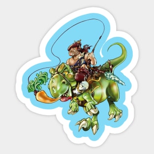 The rider rides a dinosaur Sticker